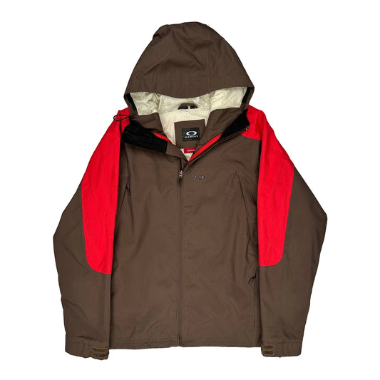 Vintage Oakley Two Tone Tactical Ski Jacket - Small Brown Polyester