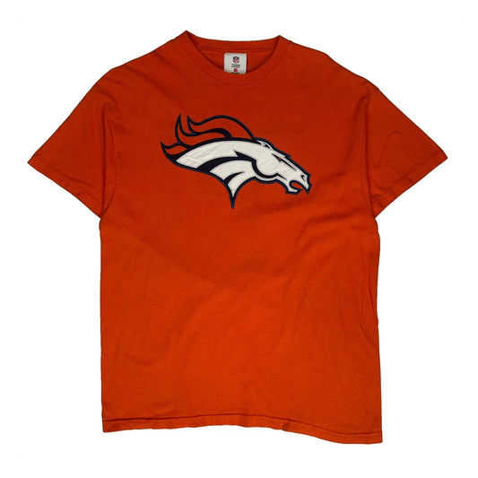 Denver Broncos N.F.L. Graphic Football Shirt - Large Orange Cotton