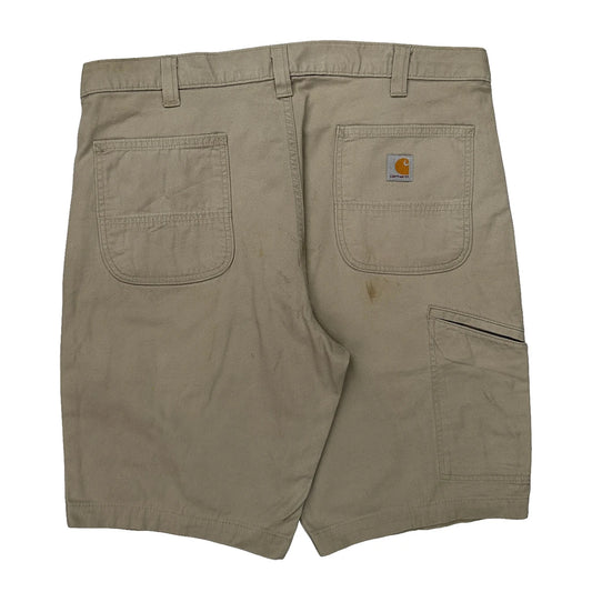 Relaxed Fit Carhartt Carpenter Shorts - 38W 10L Beige Cotton Blend