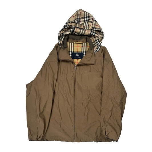 Novacheck Burberry Checked Windbreaker - Large Brown Polyester
