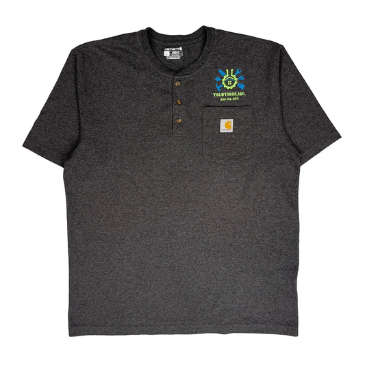 Carhartt T-Shirt - Large Grey Cotton Blend