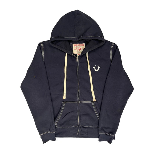 True Religion Contrast Stitch Hoodie - 2XL Black Cotton