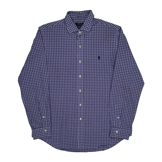 Vintage Polo By Ralph Lauren Checked Shirt - Large Blue Cotton
