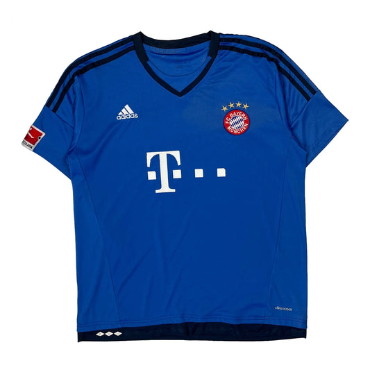 Vintage Bayern Munchen Adidas Third Football Shirt - XL Blue Polyester