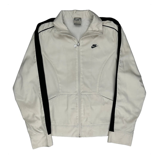 Nike Striped Track Jacket - Medium White Polyester