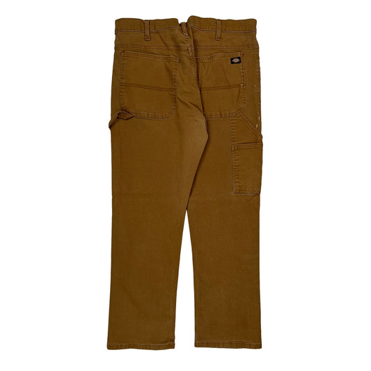 Dickies Double Knee Carpenter Trousers - 33W 30L Brown Cotton