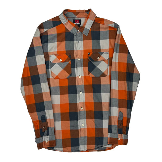 Quiksilver Checked Flannel Shirt - Large Blue Cotton