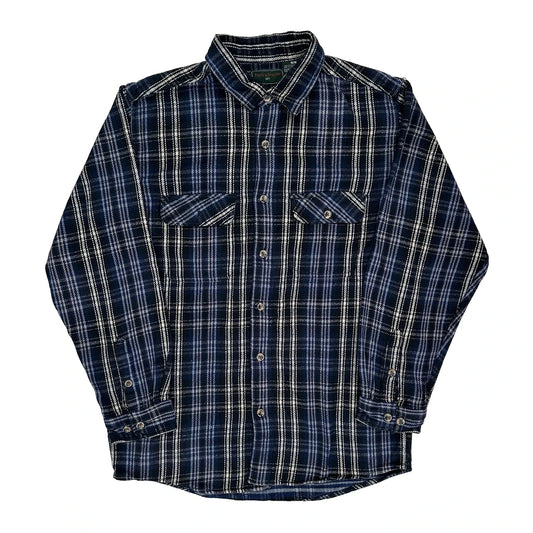 Field & Stream Checked Flannel Shirt - Medium Blue Cotton