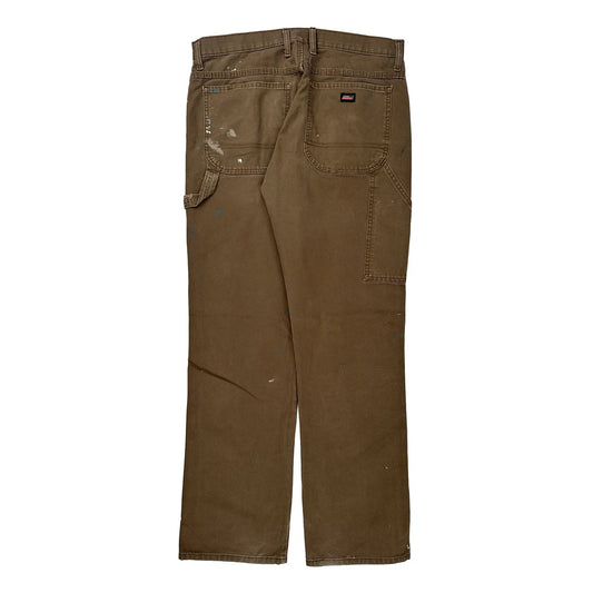 Dickies Carpenter Trousers - 34W 31L Brown Cotton