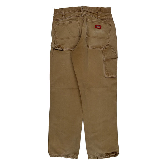 Dickies Carpenter Trousers - 30W 31L Brown Cotton