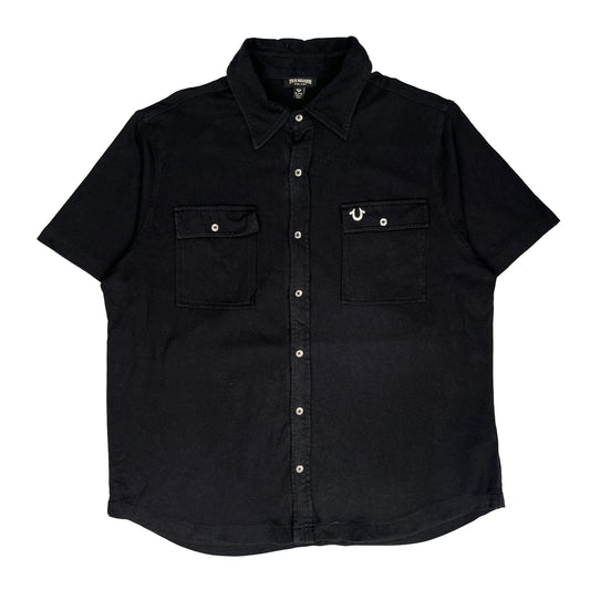 True Religion Short Sleeve Shirt - XL Black Cotton