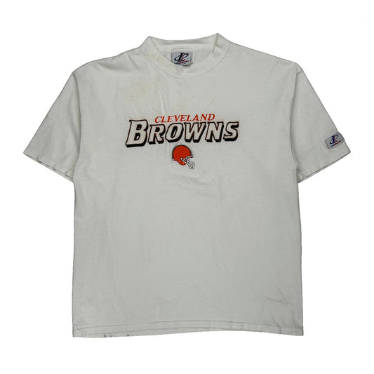Cleveland Browns Logo Athletics Football T-Shirt - Large White Cotton