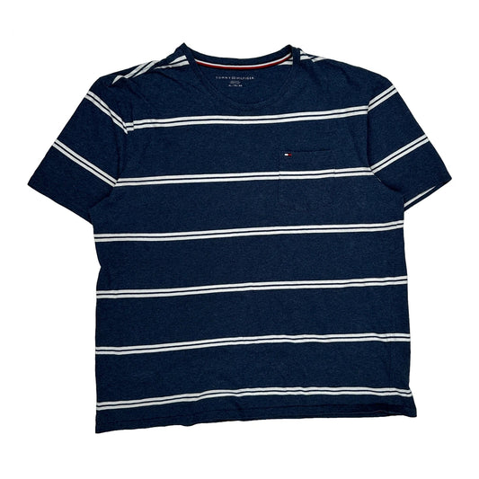 Tommy Hilfiger Striped T-Shirt - XL Blue Cotton