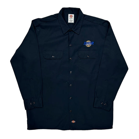 Vintage Workwear Dickies Shirt - Large Navy Polyester Blend