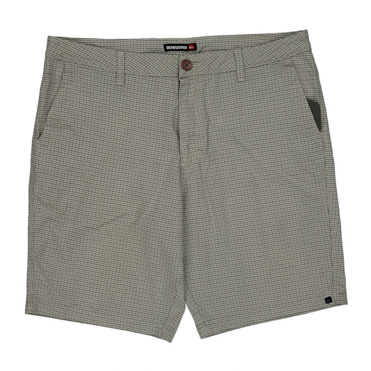 Quiksilver Checked Chino Shorts - 38W 9L Grey Cotton