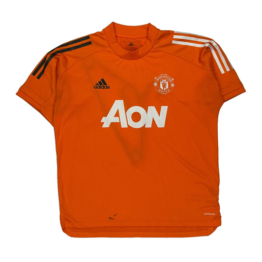 Manchester United Adidas Football Football Shirt - Large Orange Polyester