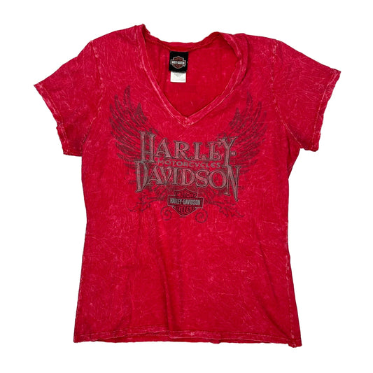 Motorcycles Harley Davidson Graphic T-Shirt - XL Pink Cotton