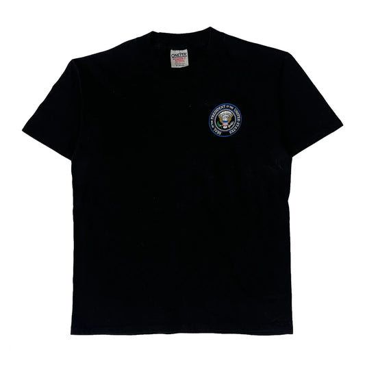 Air Force Oneita Graphic T-Shirt - Medium Black Cotton