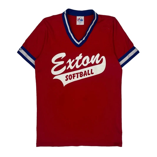 Vintage 1980s Exton Softball Majestic Jersey - Small Red Polyester