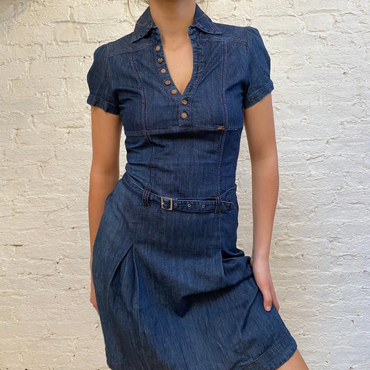 Vintage blue Obiettivo Denim Dress - womens small