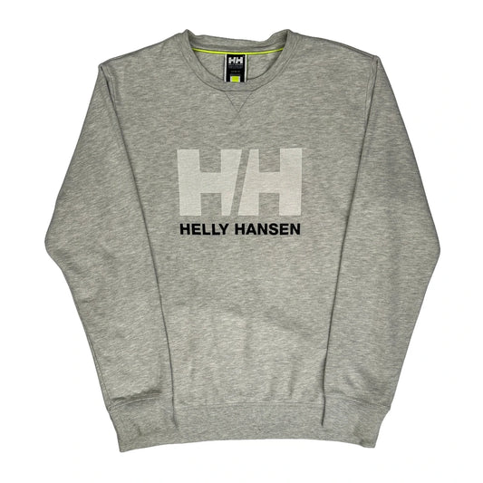 Helly Hansen Spellout Sweatshirt - XL Grey Cotton Blend