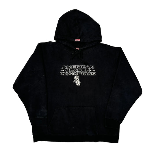 Vintage White Sox Stitches Mlb Hoodie - Large Black Cotton