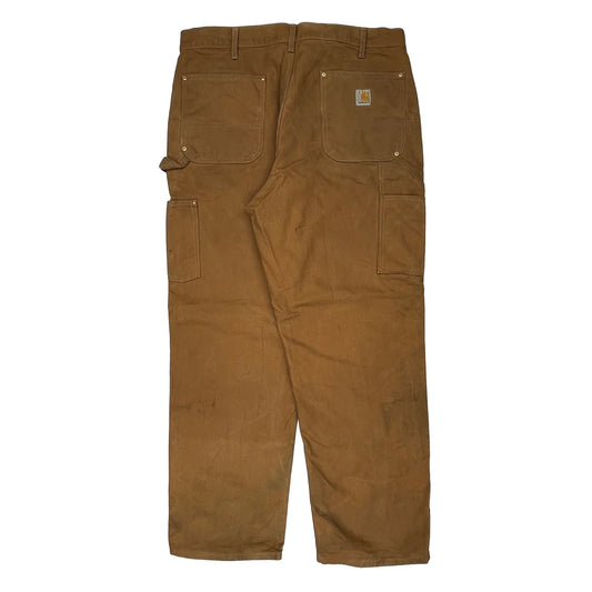 Carhartt Double Knee Carpenter Trousers - 38W 31L Brown Cotton