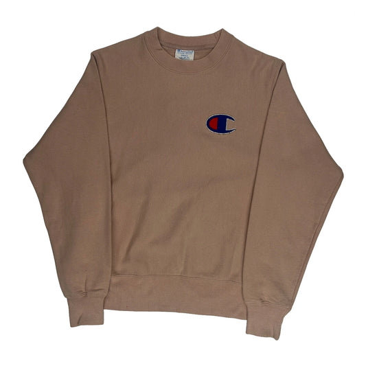 Reverse Weave Champion Sweatshirt - Small Brown Cotton Blend