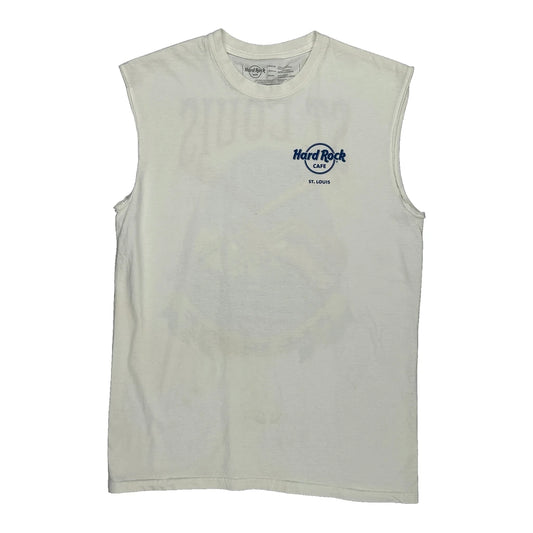 St. Louis Hard Rock Cafe Single Stitch Vest - Medium White Cotton