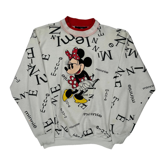 Minnie Mouse Disney Cartoon Sweatshirt - XL Black Cotton