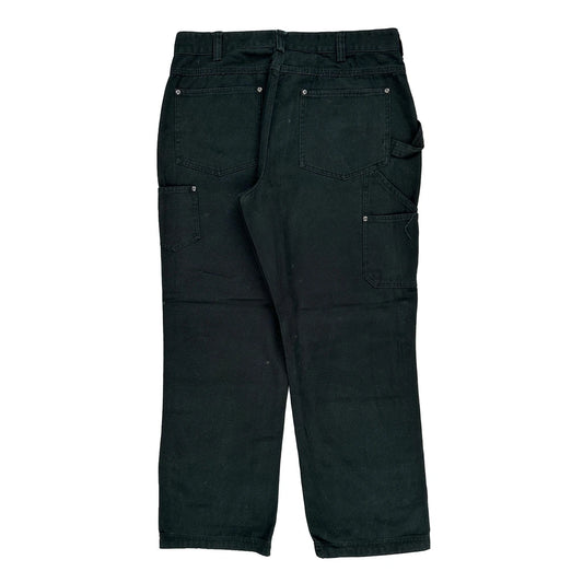 Unbranded Double Knee Carpenter Trousers - 34W 29L Black Cotton
