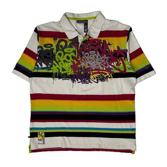 Rocawear Striped Polo Shirt - 2XL Multicoloured Cotton