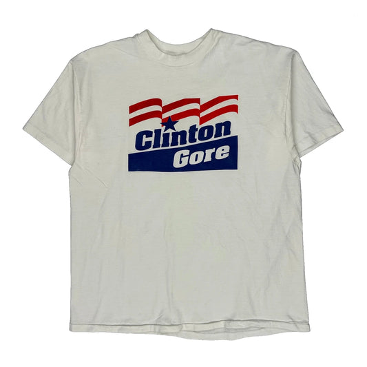 Vintage Political Campaign Unbranded Graphic T-Shirt - XL White Cotton