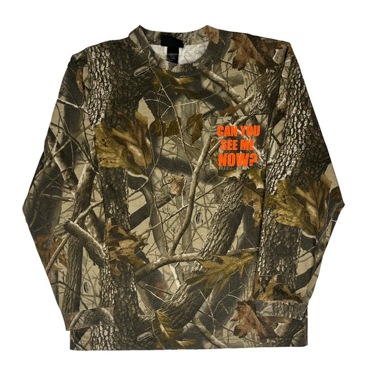 Mossy Oak Camo Long Sleeve T-Shirt - Medium Camo Cotton Blend