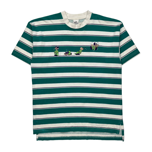 Disney Striped T-Shirt - Large Green Cotton