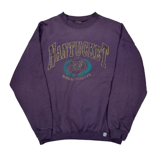 Discus Athletics College Sweatshirt - Large Purple Cotton