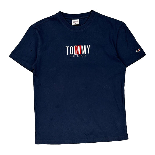 Tommy Jeans Spellout T-Shirt - Small Navy Cotton