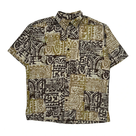 Unbranded Hawaiian Shirt - Medium Brown Cotton