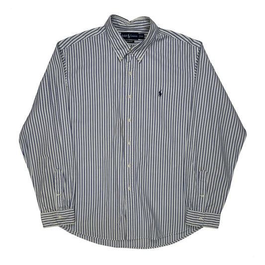 Ralph Lauren Striped Shirt - 2XL Blue Cotton