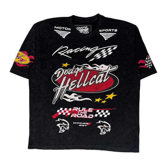 Hellcat Racing Graphic Racing Champions Apparel Graphic T-Shirt - Large Black Cotton