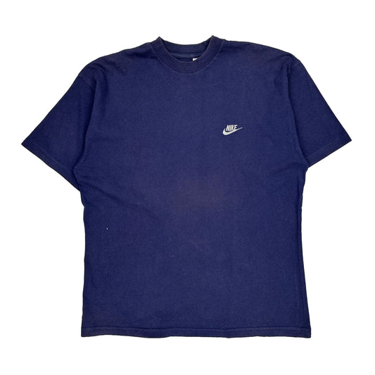 Nike T-Shirt - Large Blue Cotton