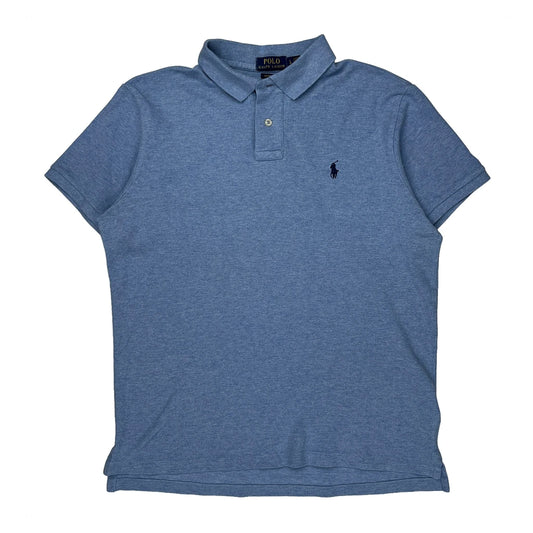Polo By Ralph Lauren Slim Fit Polo Shirt - Large Blue Cotton