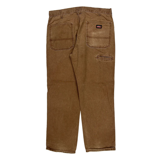 Dickies Carpenter Trousers - 36W 30L Brown Cotton