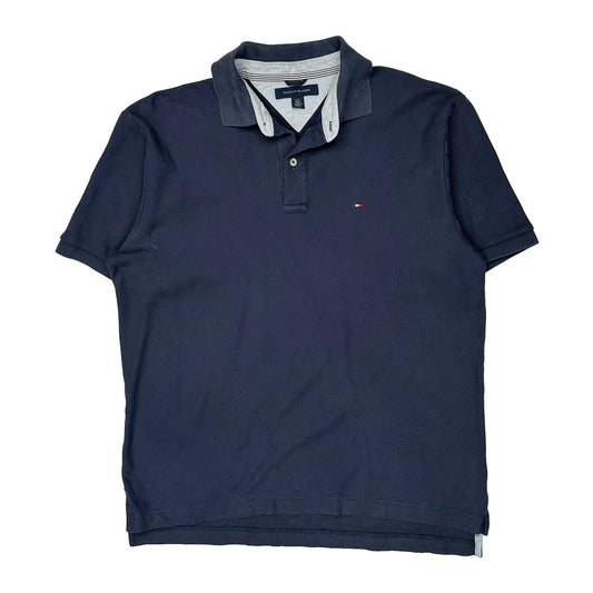 Tommy Hilfiger Polo Shirt - Large Navy Cotton