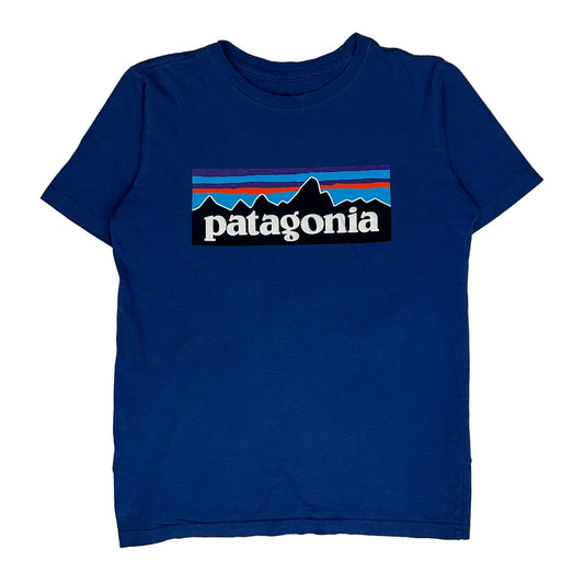 Age 8-10 Patagonia Graphic T-Shirt - Small Blue Cotton