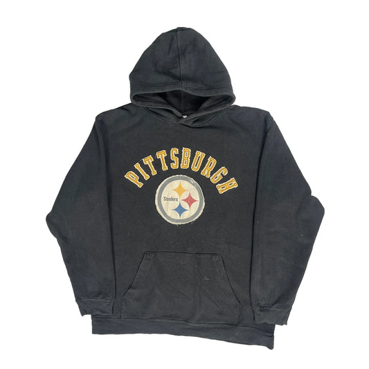 Steelers Nfl Hoodie - Large Black Cotton