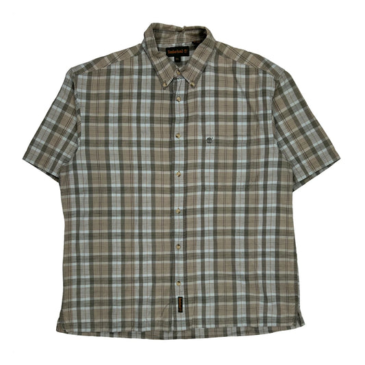 Timberland Checked Short Sleeve Shirt - XL Brown Cotton
