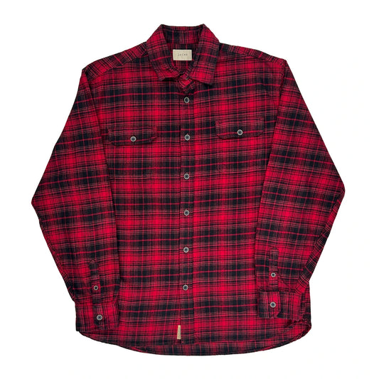Jachs Checked Flannel Shirt - XL Red Cotton