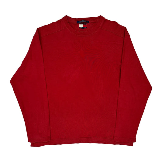 Tommy Hilfiger Long Sleeve T-Shirt - Medium Red Cotton