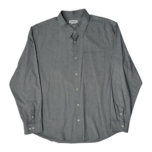 Vintage Calvin Klein Shirt - XL Grey Cotton